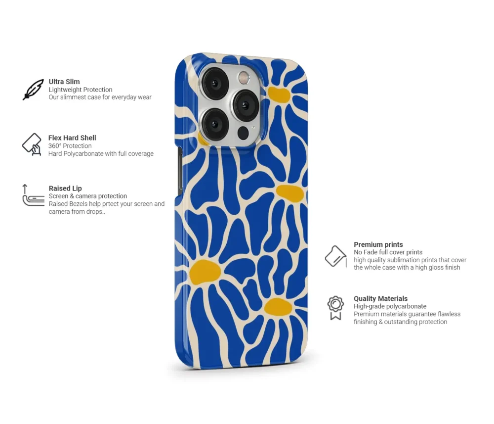 Blue Bloom iPhone case spec