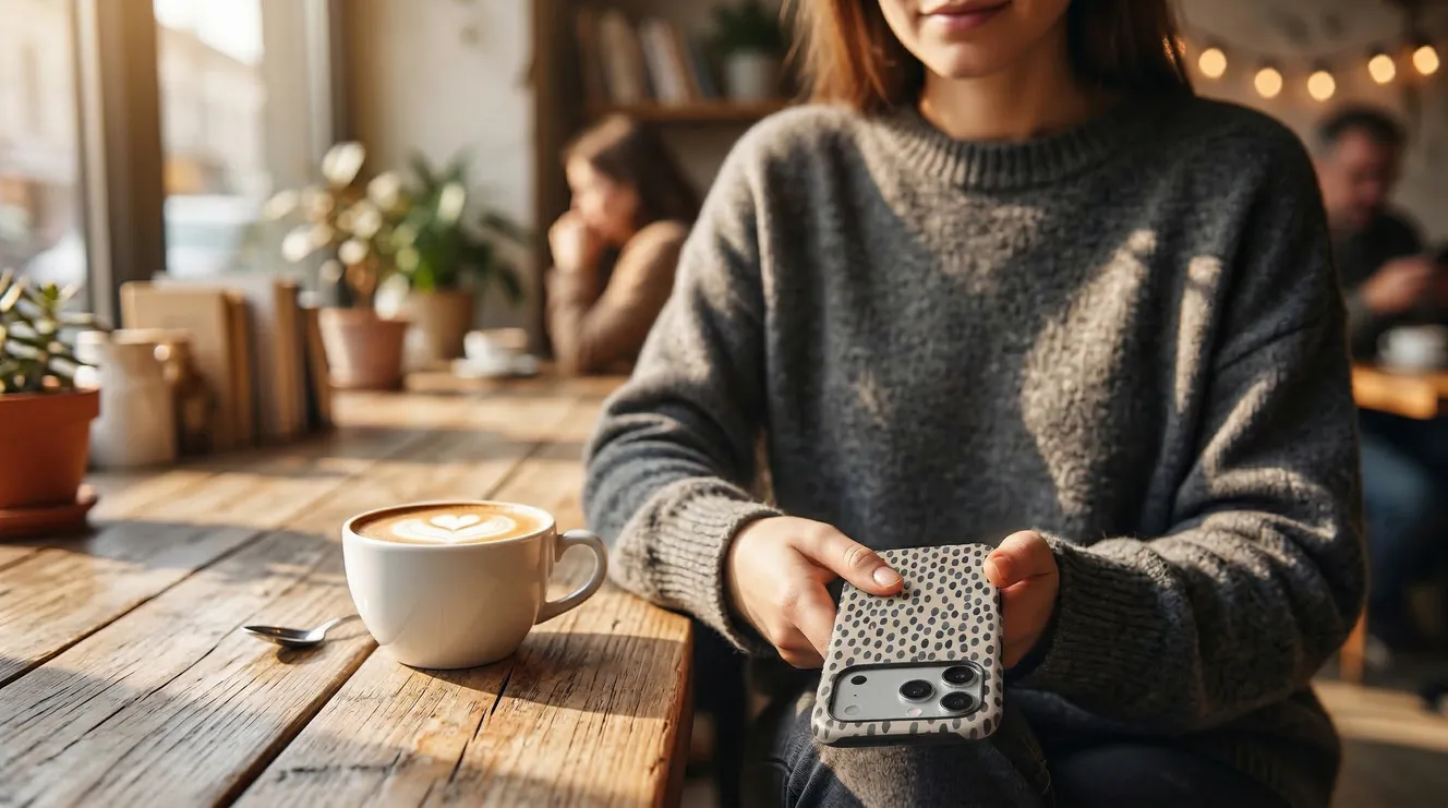 Telefoonhoesje met koffieprint