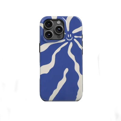 blue smile iphone 15 pro hoesje