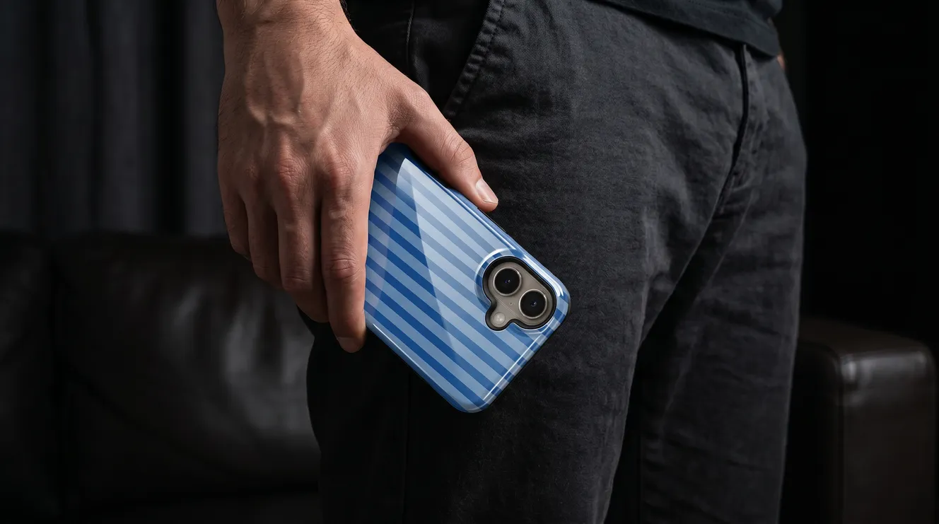 blue stripe phone case