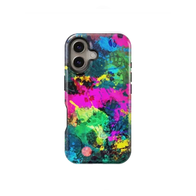iphone 16 tough case abstract splatter