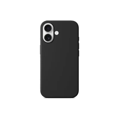Zwart Siliconen iPhone 16 Hoesje