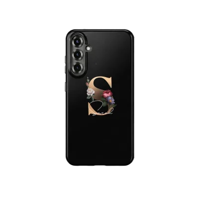 samsung a17 hoesje floral initial