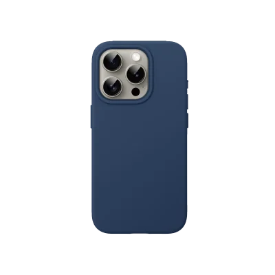 Donkerblauw Siliconen iPhone 16 Pro max Hoesje