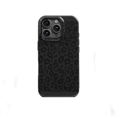 black leopard iphone 15 pro hoesje
