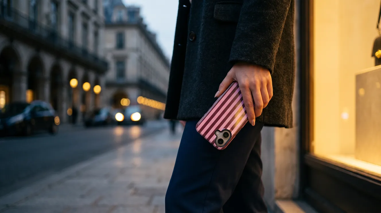 striped pink red hoesje